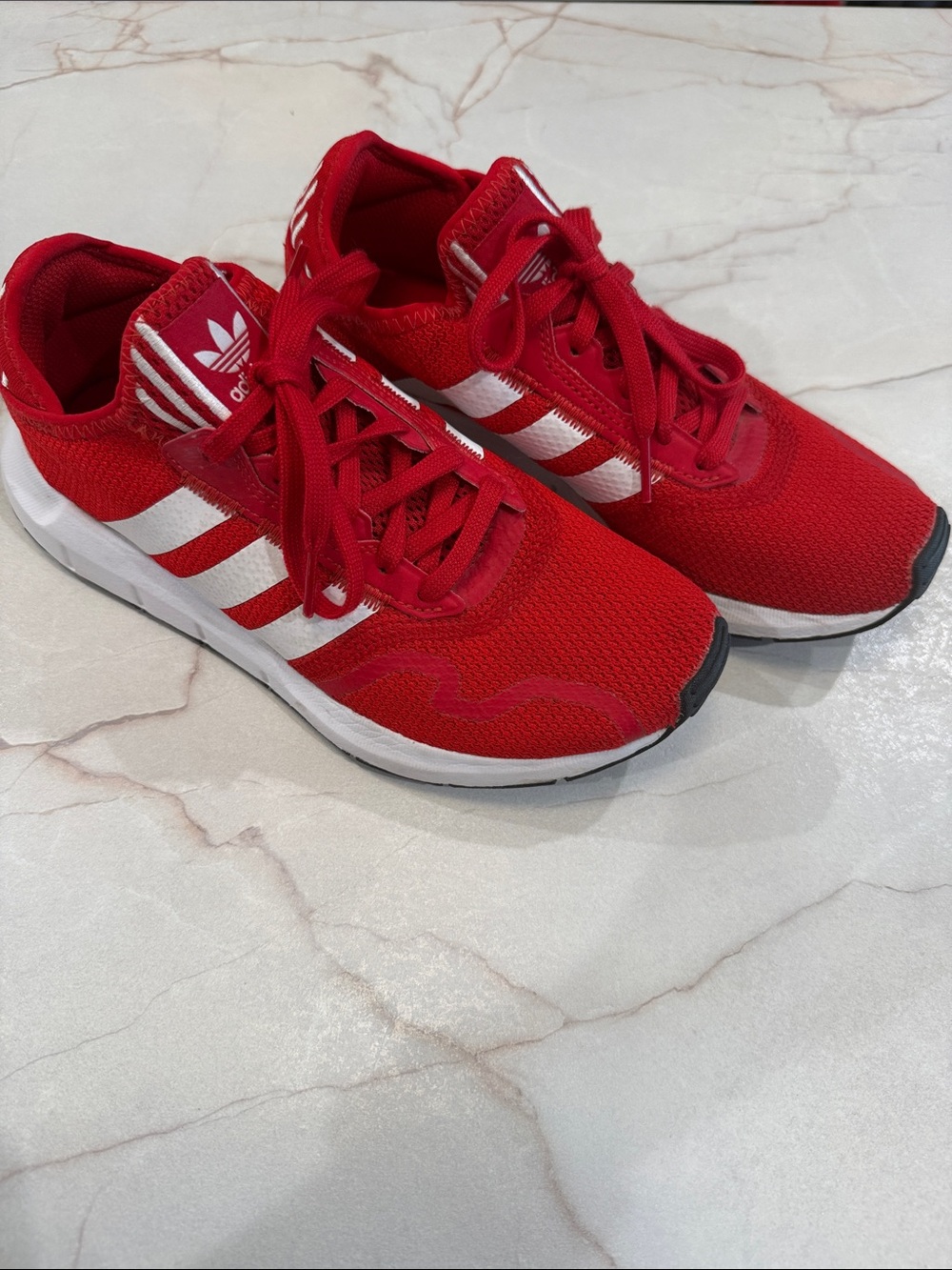 adidas Red and White Athletic Sneakers